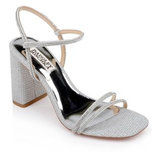 Badgley Mischika Firey Bejeweled Block Heel Sandal